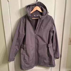 Gray coat with hood